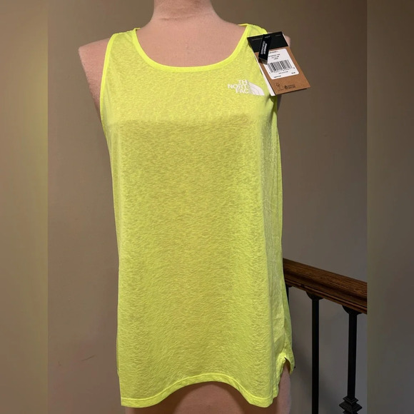 The North Face Neon Yellow Athletic FlashDry Racerback Tank Top Size Large - Picture 2 of 5